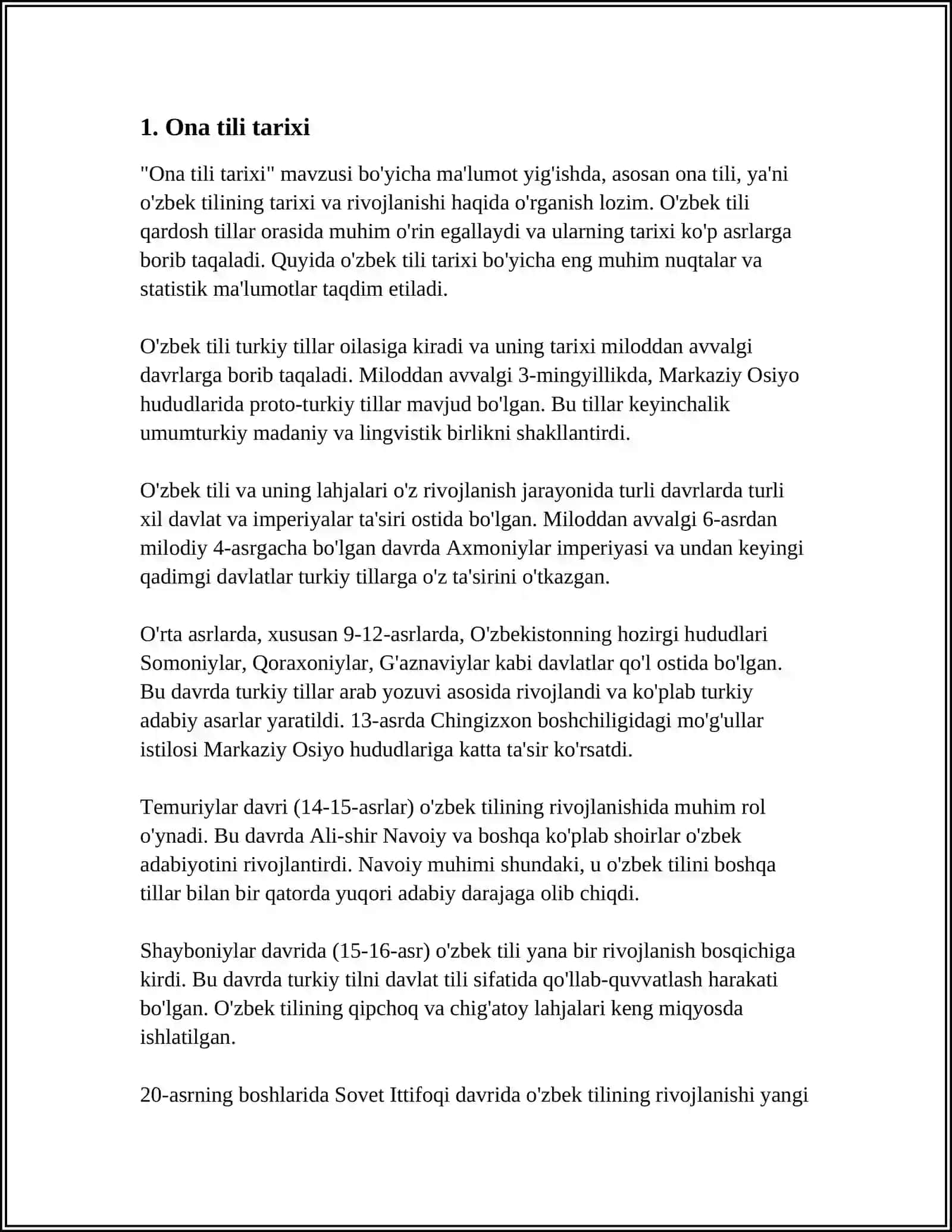 KURS ISHI ONA TILIDAN 3