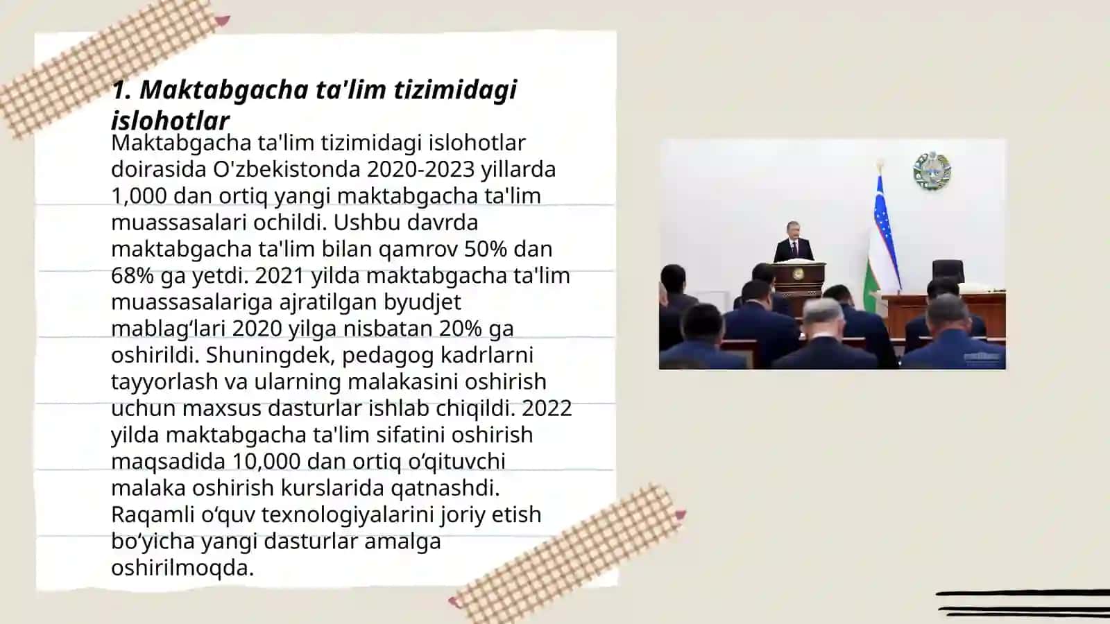 Maktabgacha ta'lim tizimidagi islohotlar 3