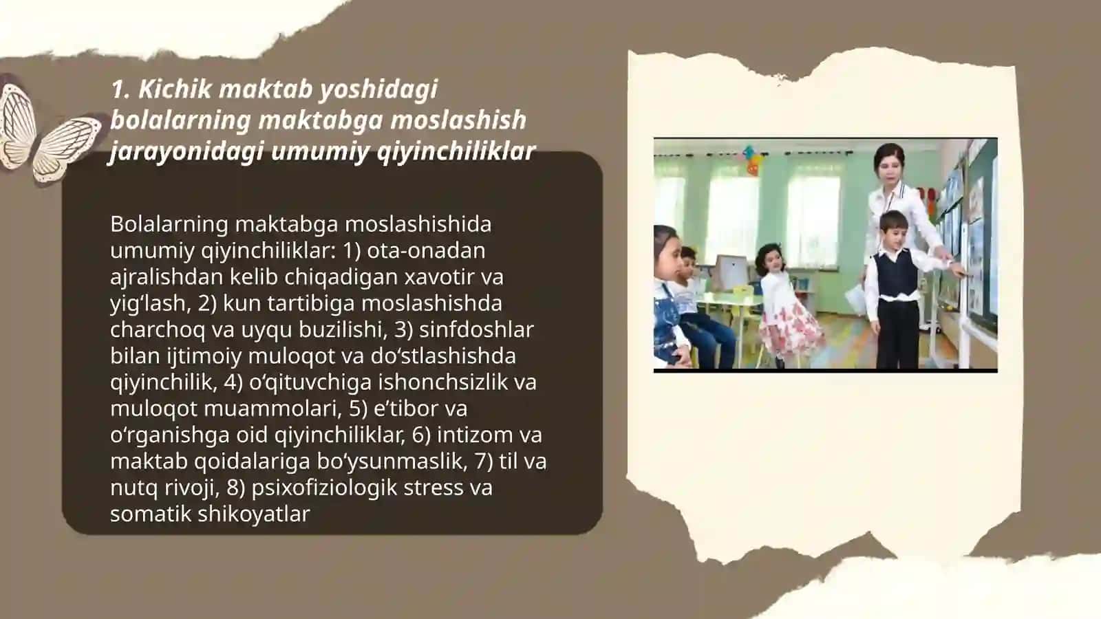 Kichik maktab yoshidagi bolalarning maktabga moslashish muammolari 3