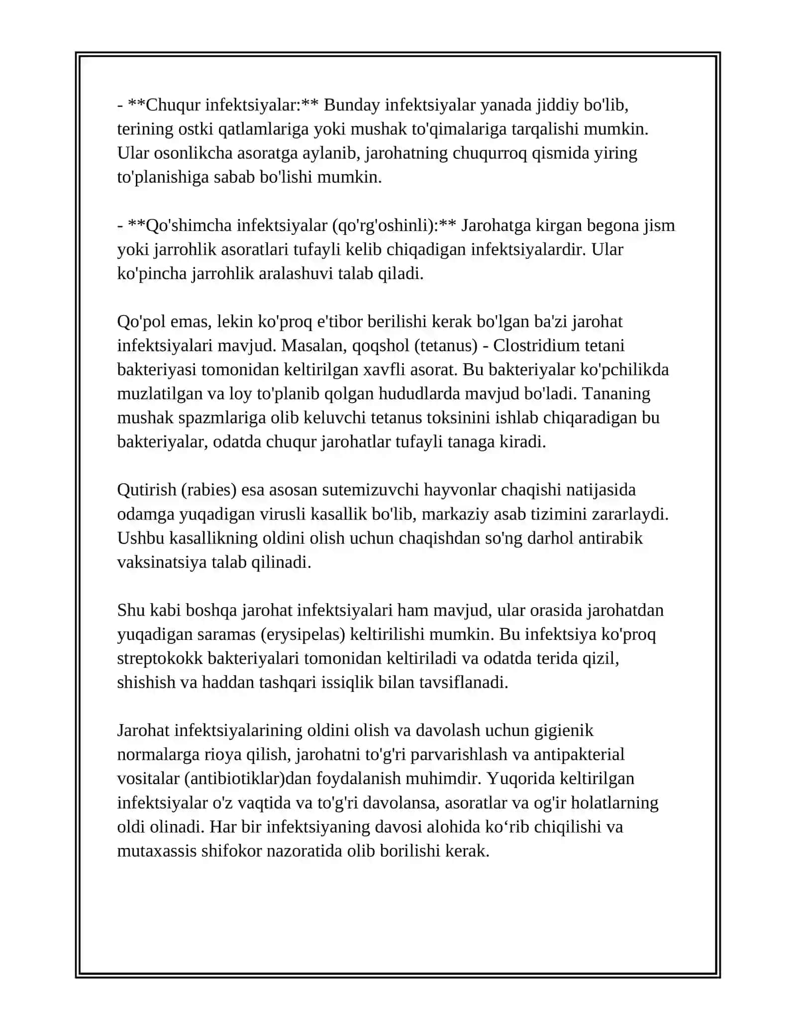 JAROHAT INFEKSIYALARI QOQSHOL QUTURISH SARAMAS 3