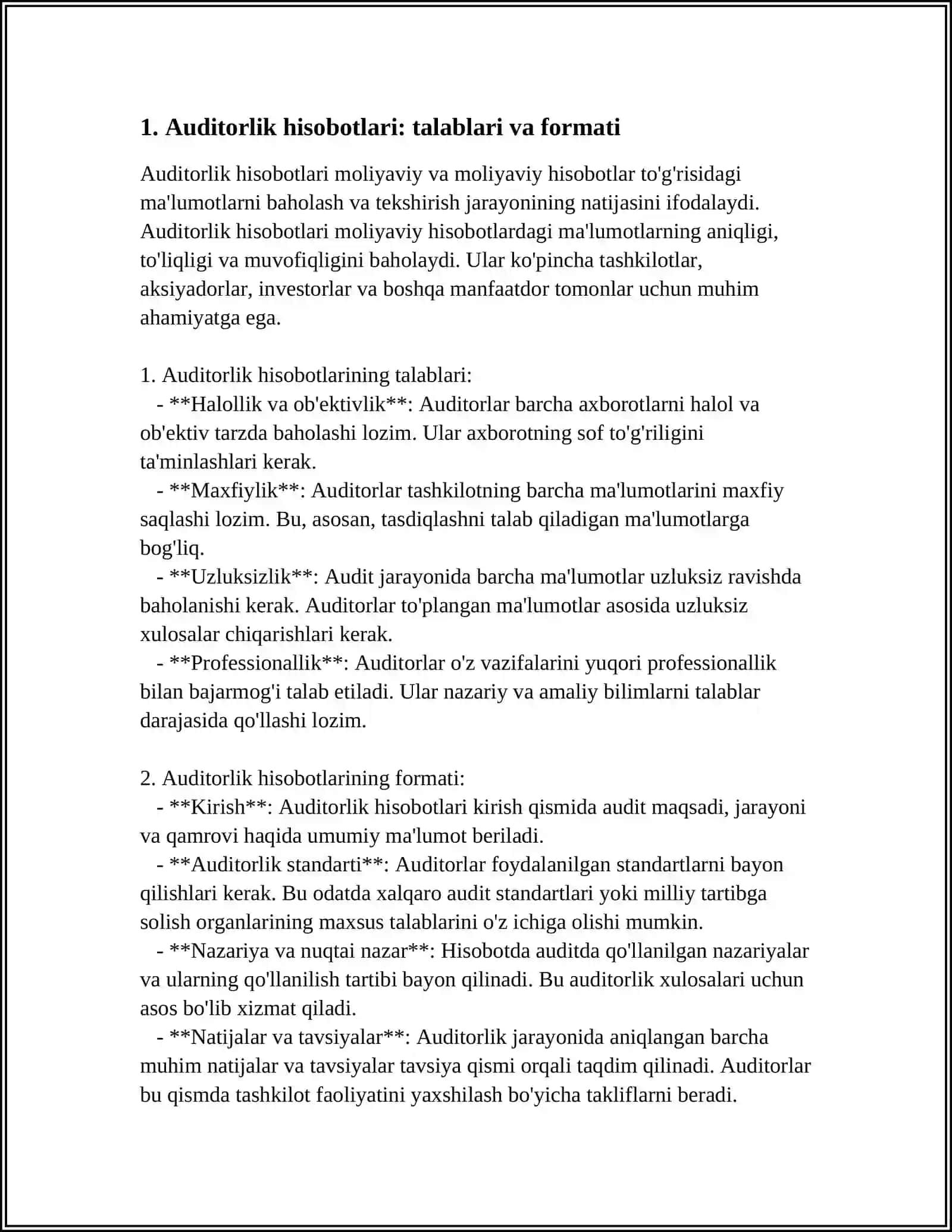 AUDITORLIK ISHCHI HUJJATLARINI TAYYORLASH 3