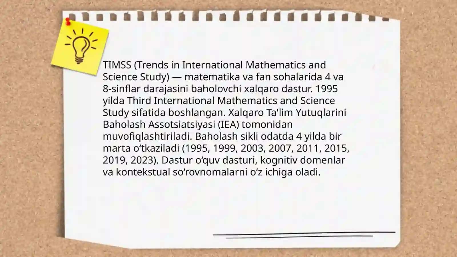 TIMSS xalqaro baholash dasturi 3