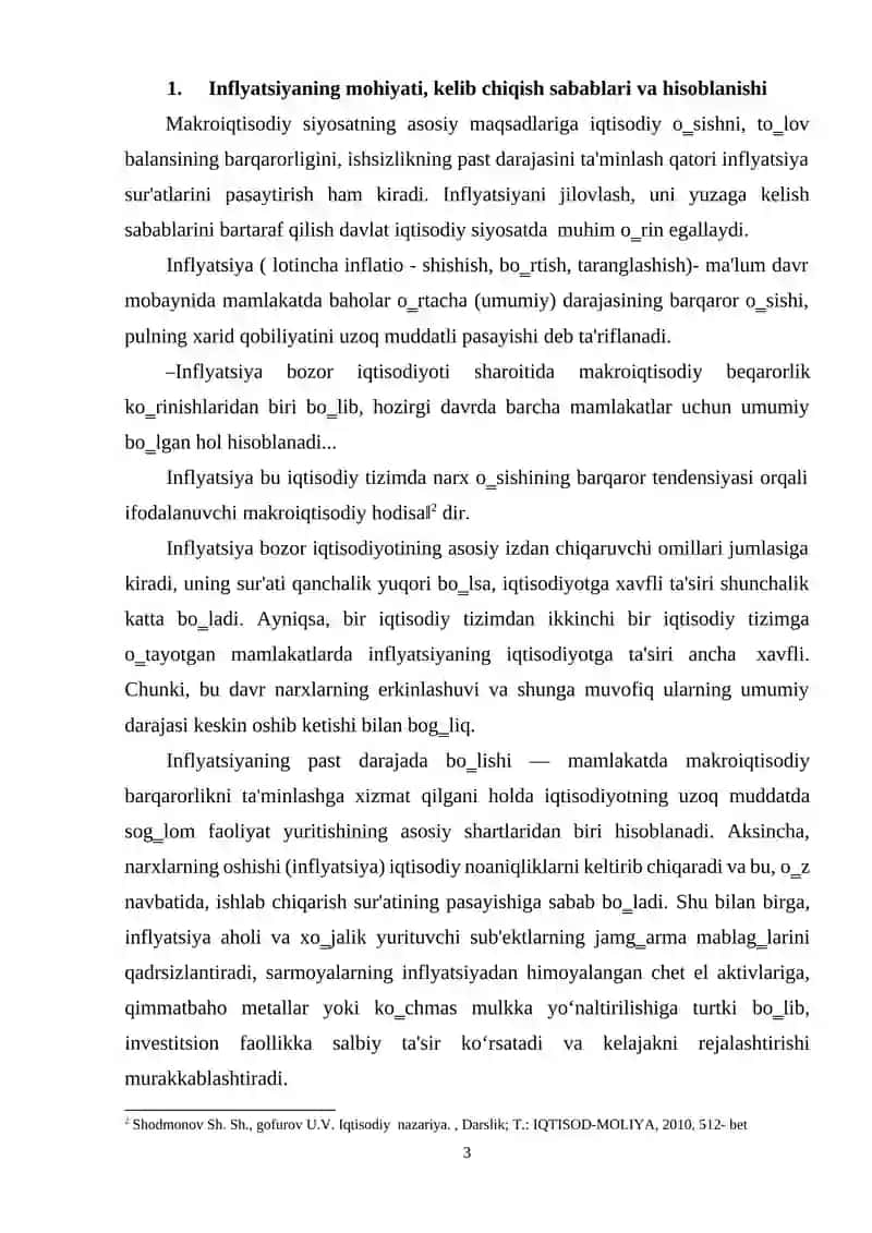 O'zbekistonda davlatning inflyatsiyaga qarshi siyosati va uning xususiyatlari 3