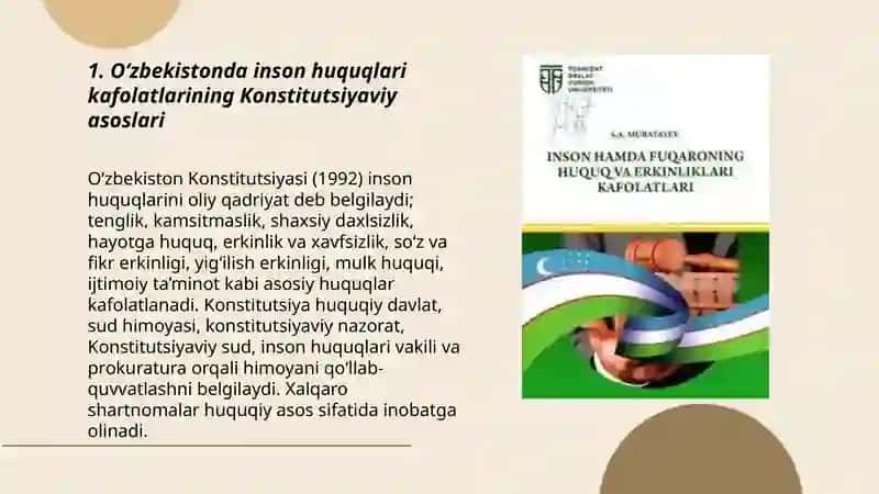 O‘zbekistonda inson huquqlari va erkinliklari kafolatining yaratilishi 3
