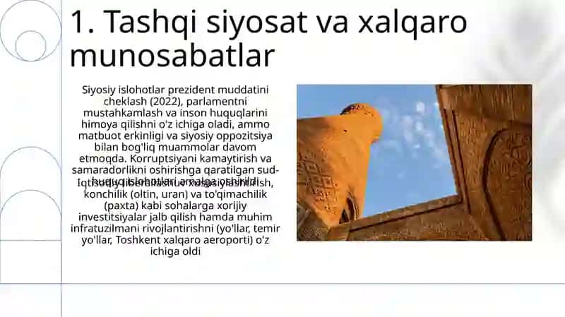Yangi O'bekiston ijtmoyi-siyosiy iqtisodiy va madaniy hayotida ro'y bergan o'zgarishlari 3