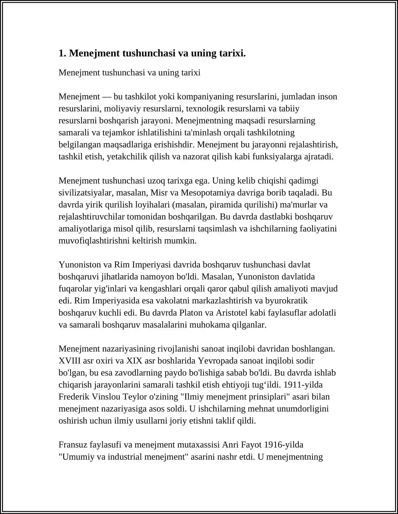 MENEJMENTNING RIVOJLANISH TARIXI VA HOZIRGI HOLATI 3