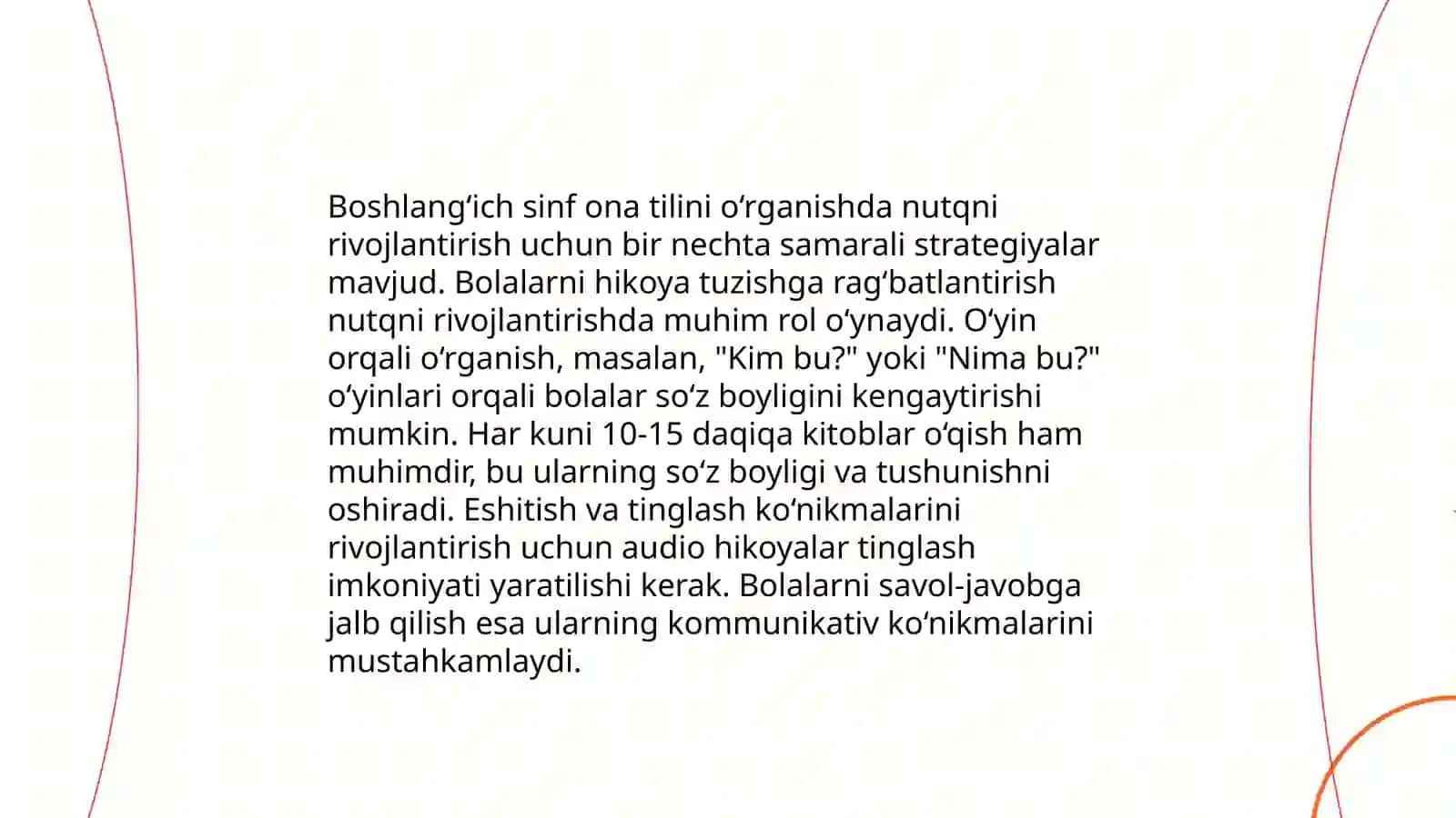 Boshlang‘ich sinf ona tili va o‘qish savodxonligi darslariga qo‘yiladigan talablar, innovatsion pedagogik texnologiyalar 3