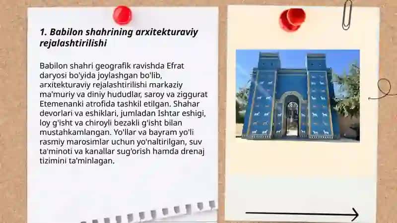Yaqin Osiyo arxitekturasi.Bobil va Vavilon 3