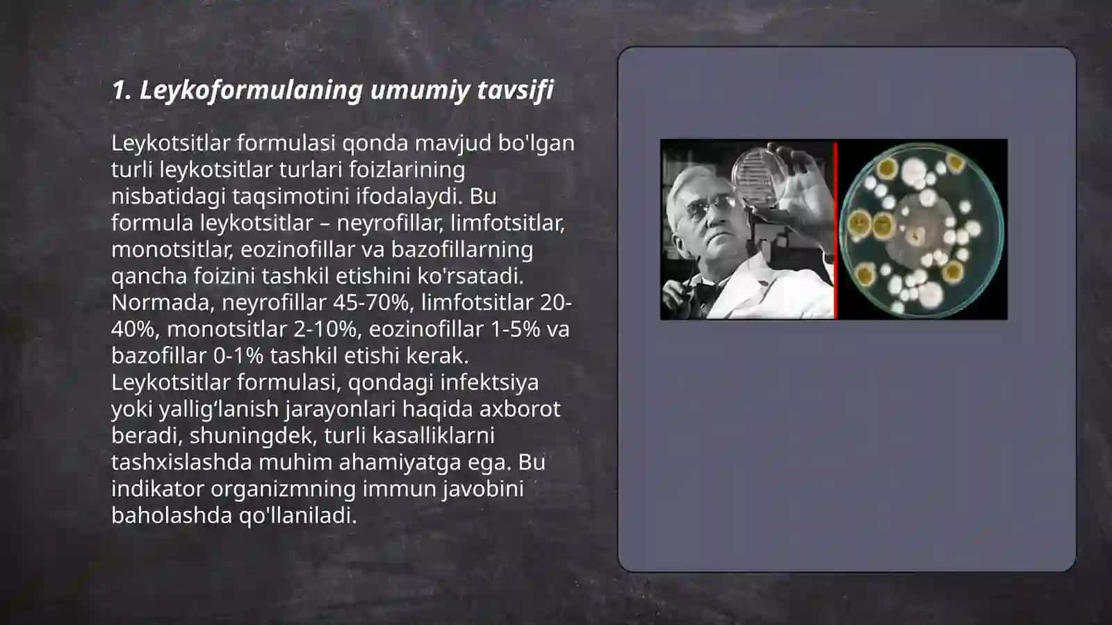 Leykoformula.Turli xil kasalliklarda leykoformuladagi oʻzgarishlar va uning diagnostik ahamiayati 3
