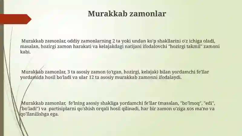 Murakkab zamonlar 3