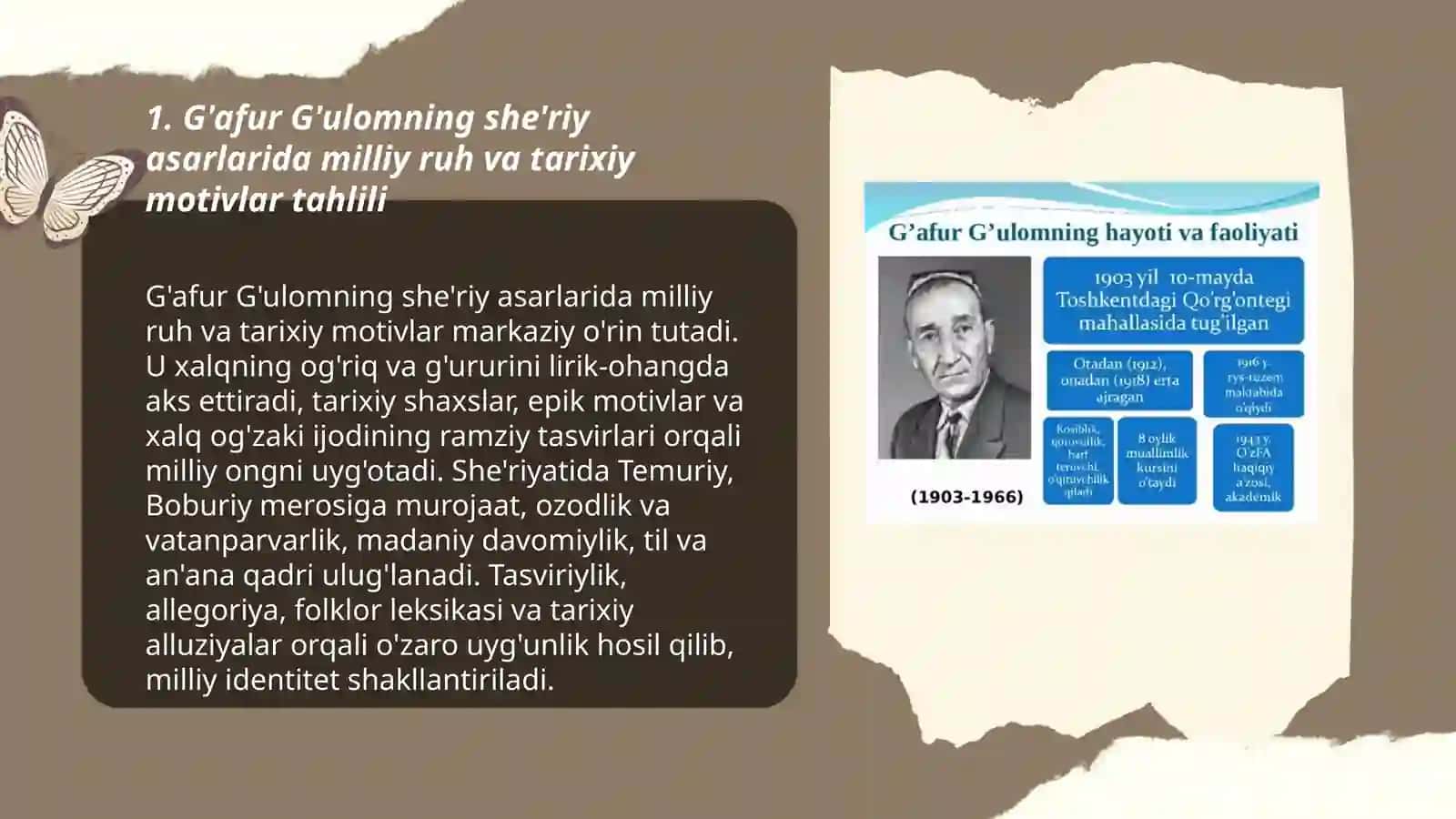 G'afur G'ulom asarlari tahlili 3