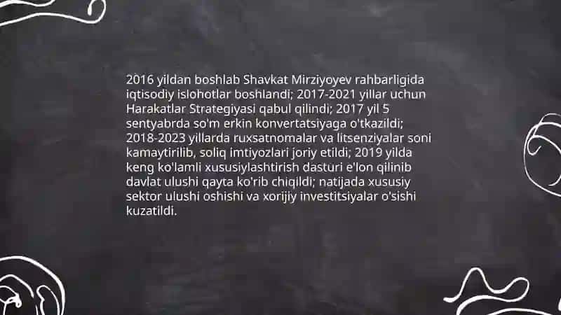 Iqtisodiy islohotlar: bozor liberallashtirish va xususiylashtirish 3