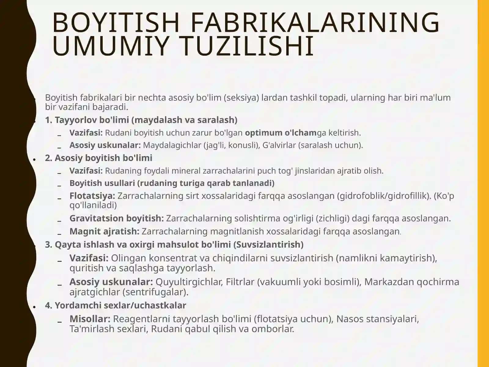 Boyitishfabrikalarining umumiy tuzilishi va ishlash prinsipi 3