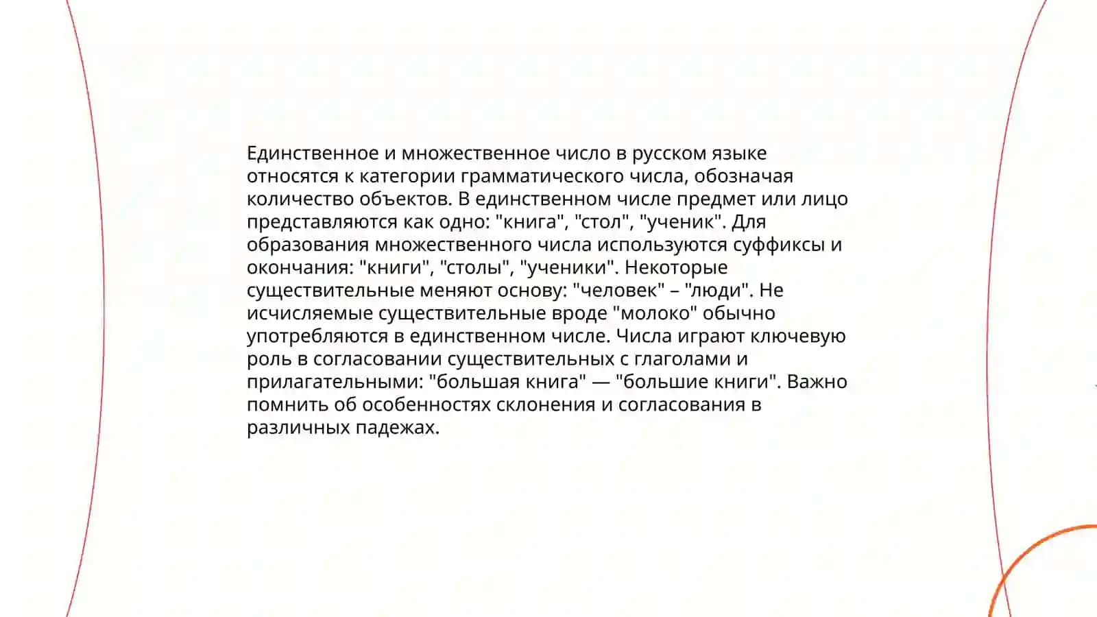 Грамматика. Число имён существительных 3