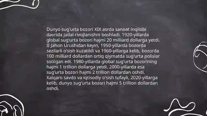 Dunyo sug'urta bozorining rivojlanishi an'analari va istiqboli 3