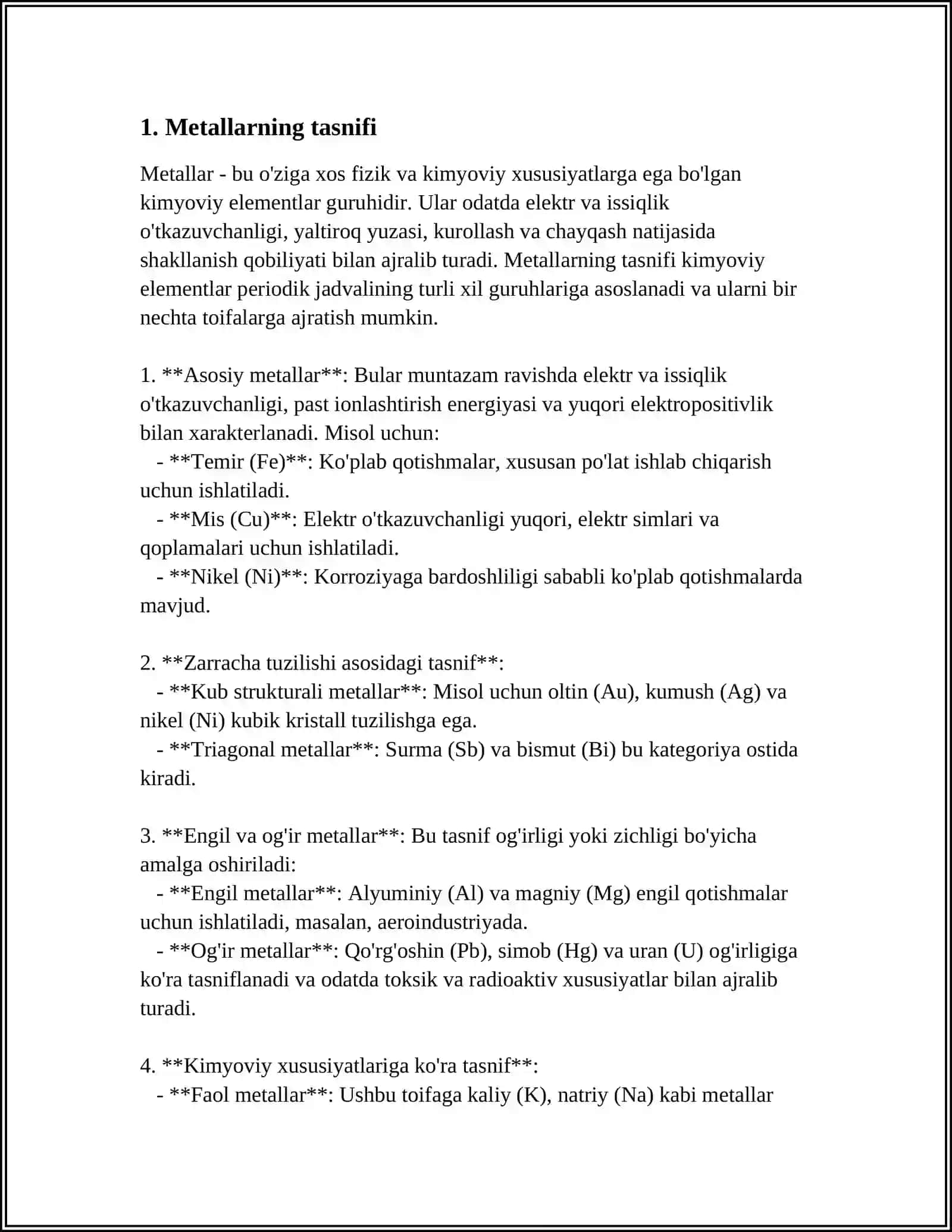 METALLARNING TASNIFI VA FIZIK KIMYOVIY XOSSALARI 3