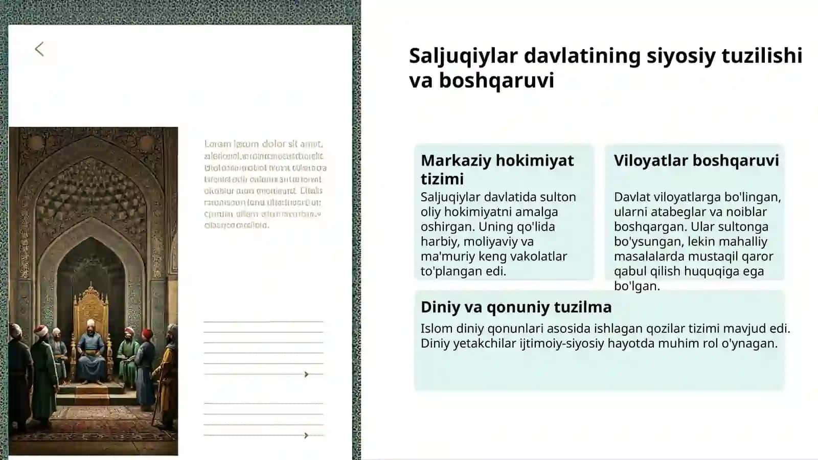Saljuqiylar davlati: buyuk tarix 3