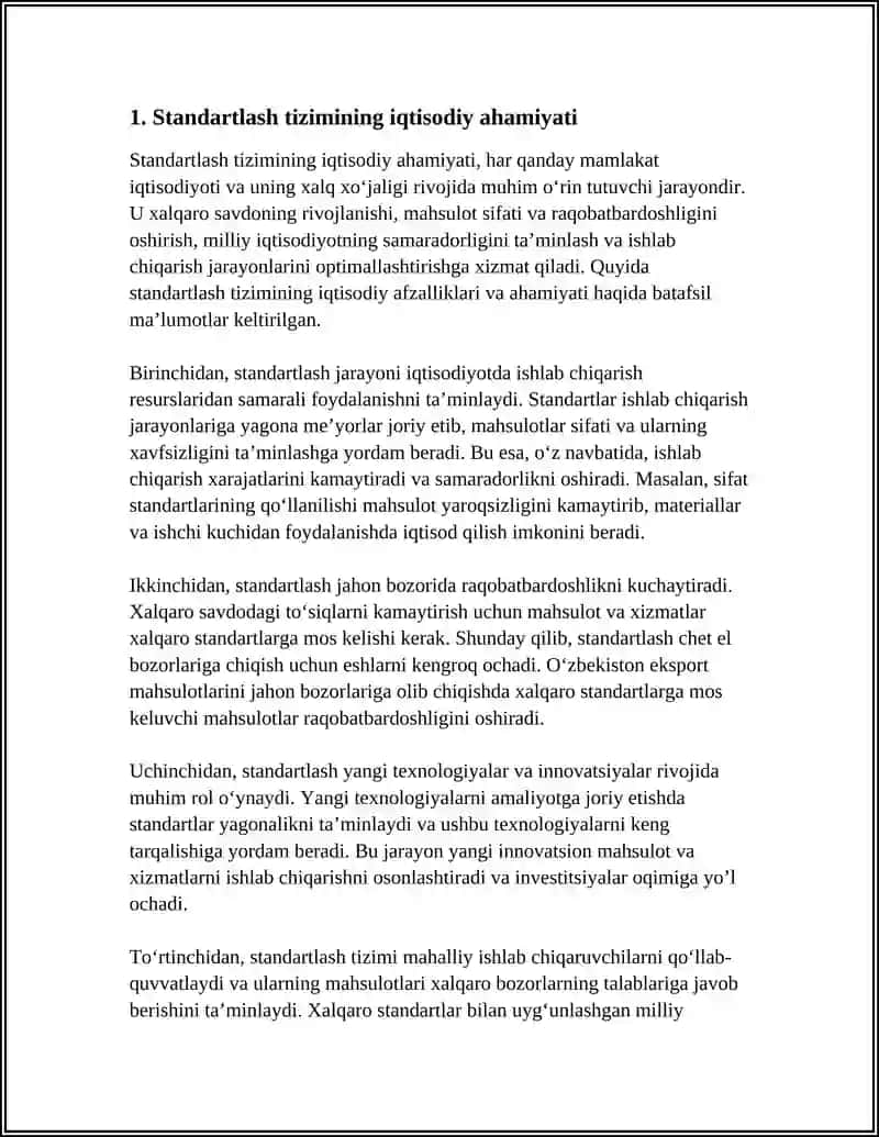 STANDARTLAR VA ULARNING XALQ XO‘JALIGIDAGI AXAMIYATI 3