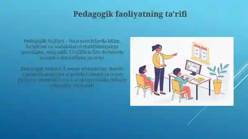 Pedagogik faoliyat haqiida tushuncha va uning o'qituvchi faoliyati tutgan o'rni 3