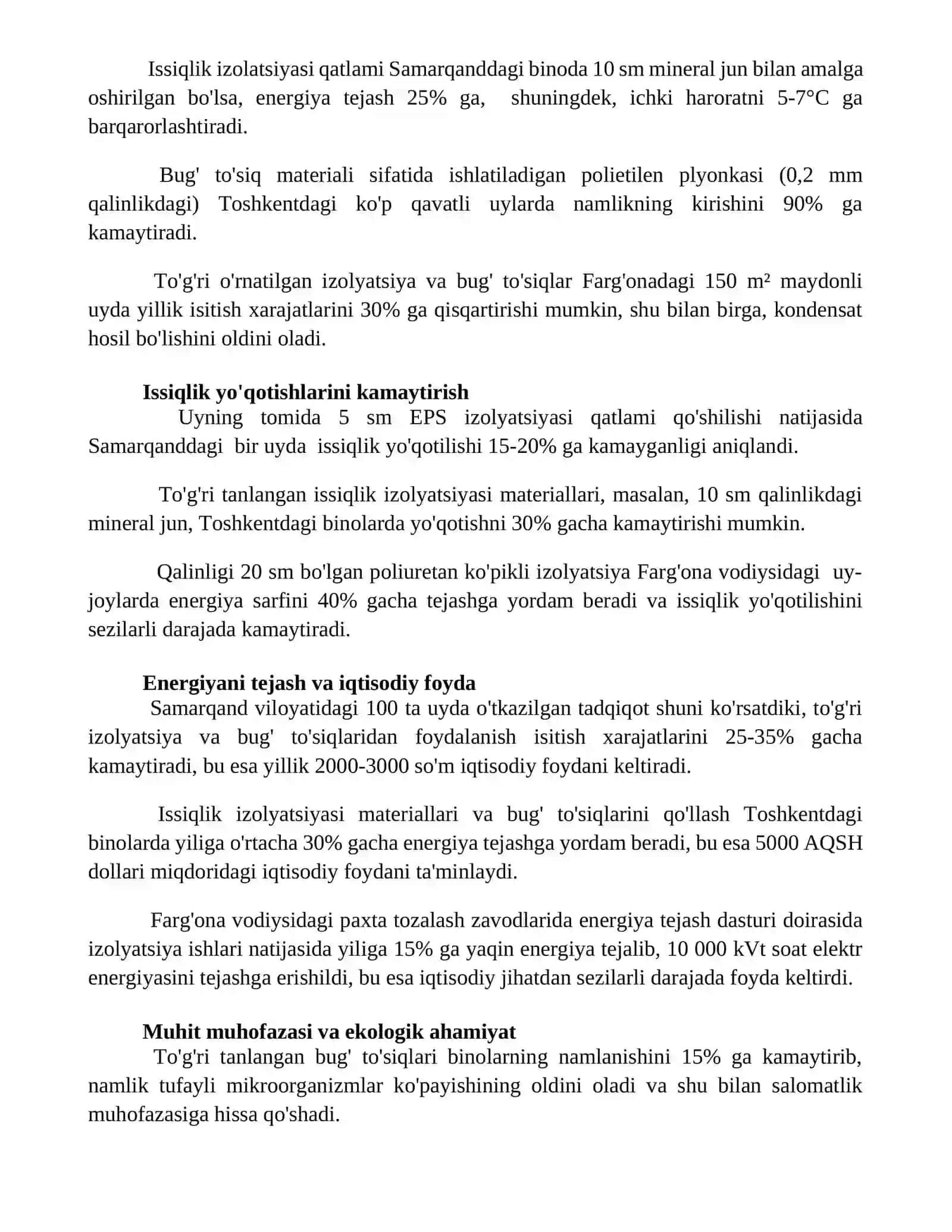 Issiqlik izolyatsiyasi va bug tosiqlari 3