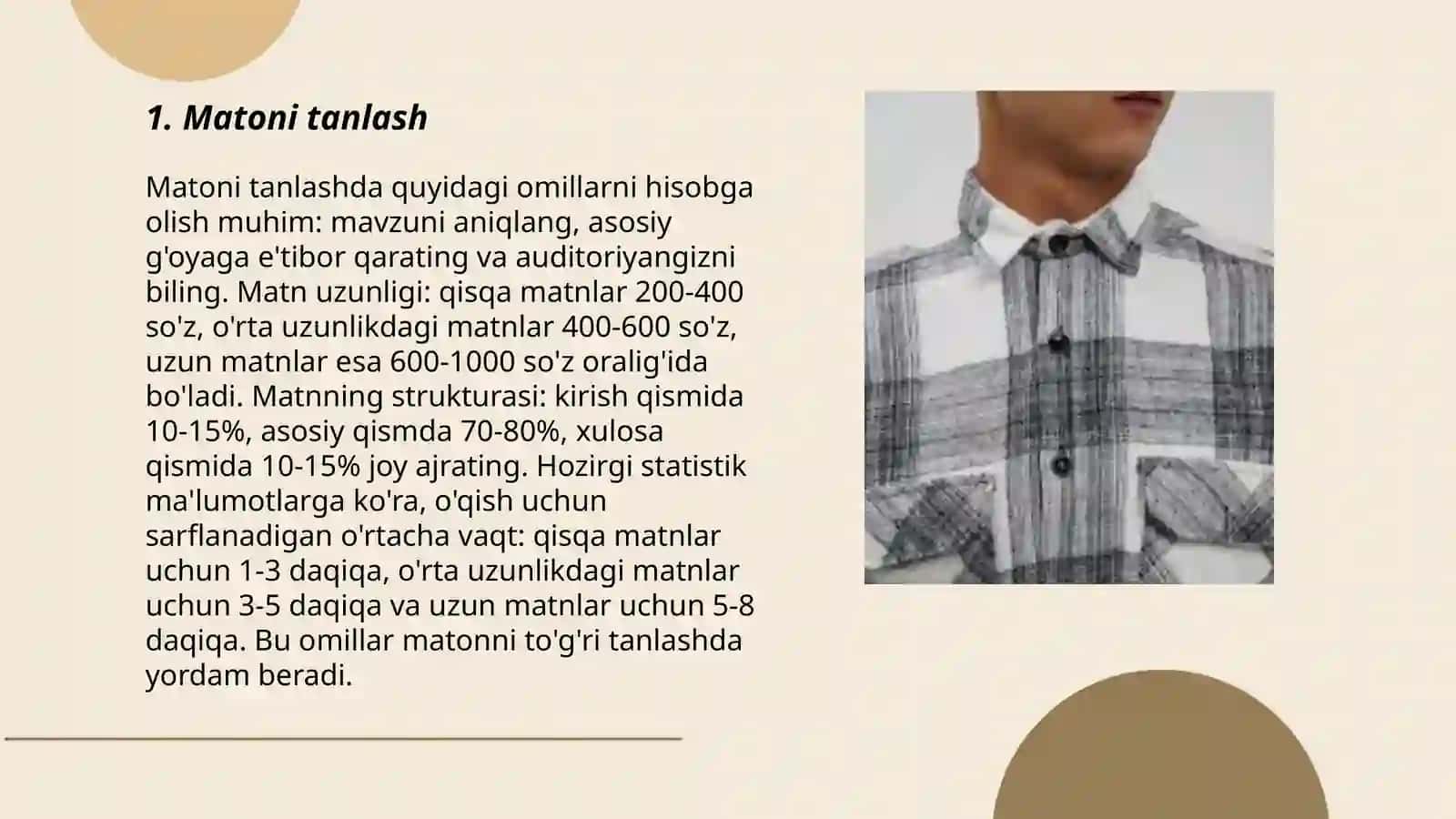 Erkaklar kòylagi namunasini tayyorlash 3