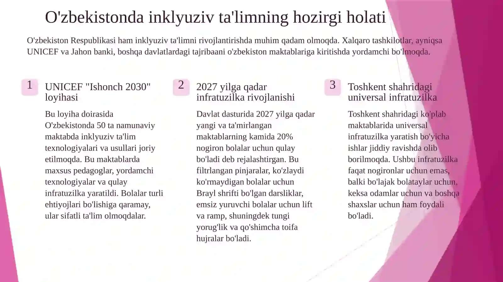 Alohida ehtiyojlarga ega bolalarni inklyuziv ta’lim sharoitida o‘qitishni tashkil etish 3