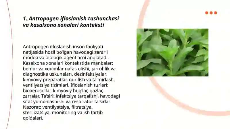Kasalxona xonalari havosining antropagen ifloslanishi haqida tushuncha 3