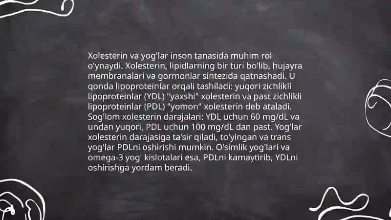 Xolesterimlarda yoglar almashinishi buzilishi 3