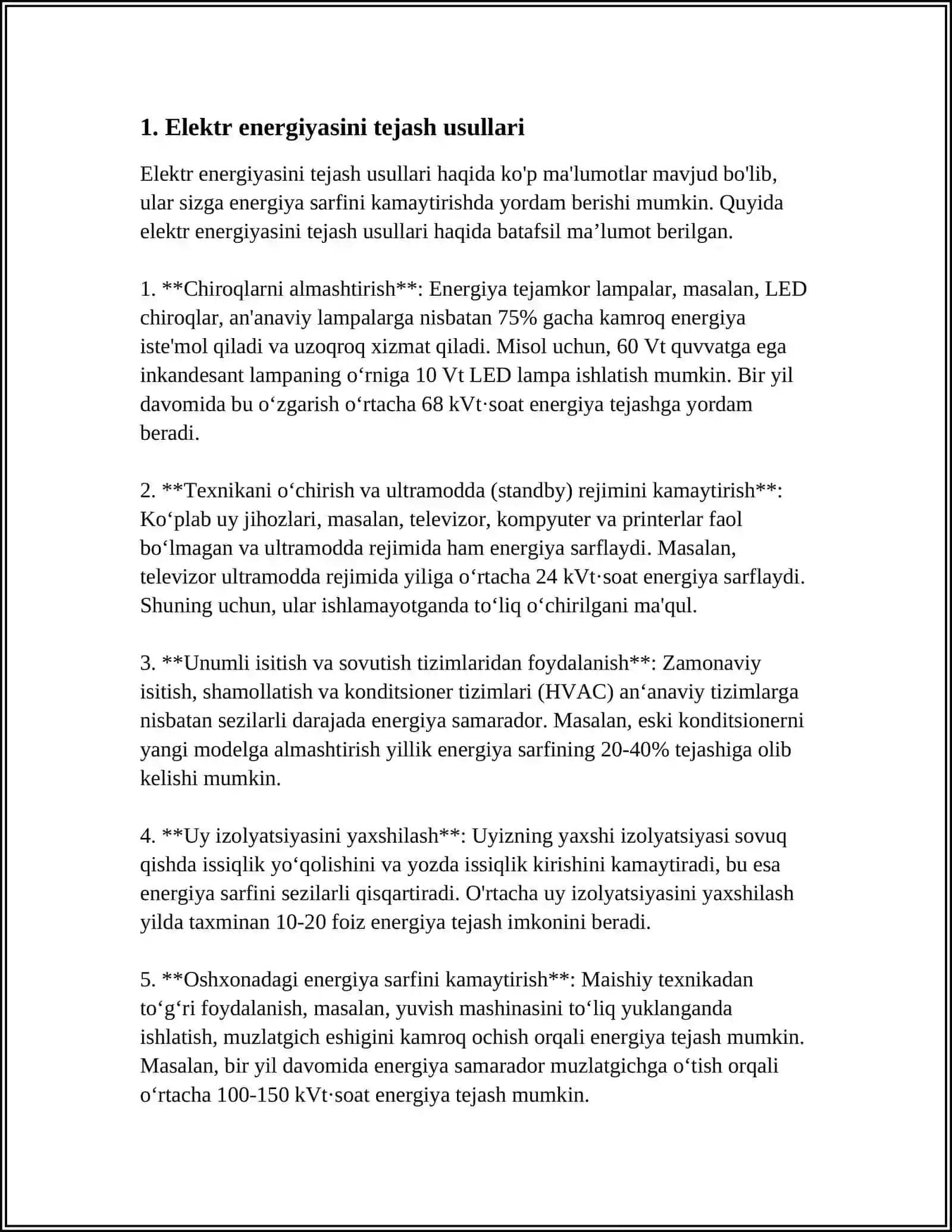 ELEKTR ENERGIYANI TEJASH 3