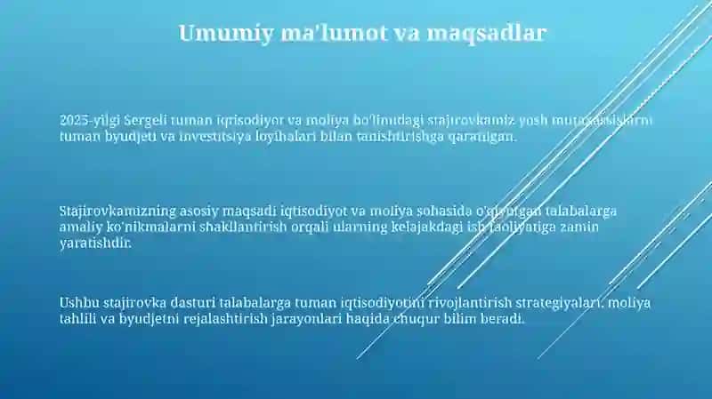 Sergeli tuman iqtisodiyot va moliya bo'limidagi stajirovka 3
