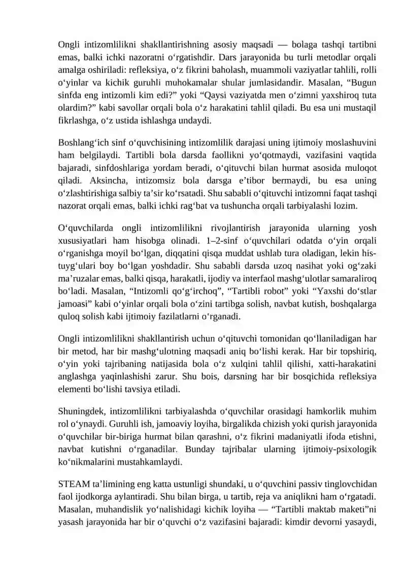 O‘quvchilarda ongli intizomlilikni tarbiyalash 3