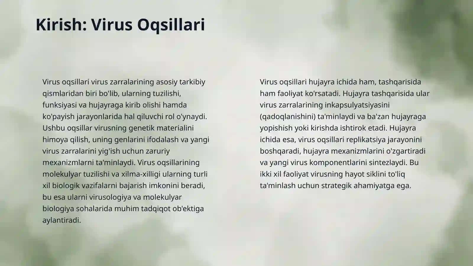 Virus oqsillarini sintezi mavzusida taqdimot tayyorlash 3