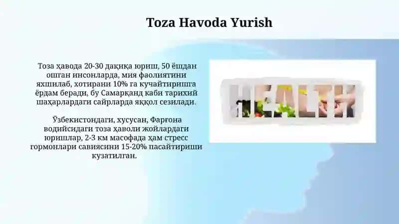 Sog'lom turmush tarzi tamoyillari 3