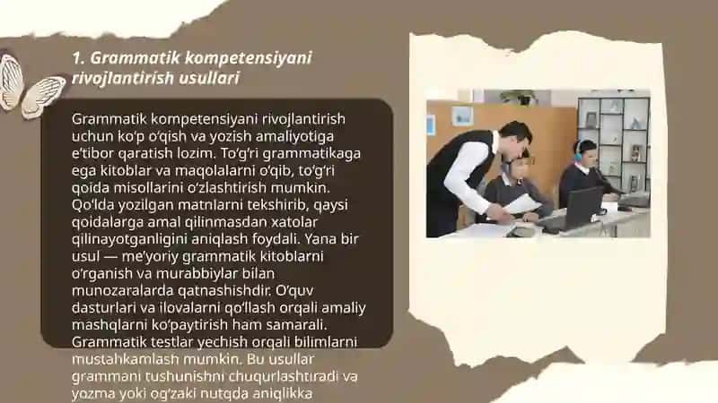 O'qituvchining grammatik va uslubiy kompetensiyasi 3