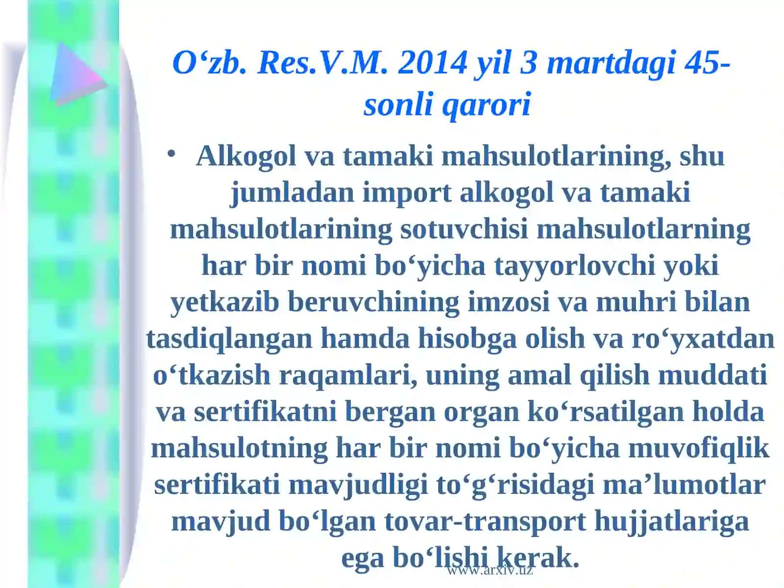 Alkogol va tamaki mahsulotlari bilan chakana savdo qilish qoidalari 3