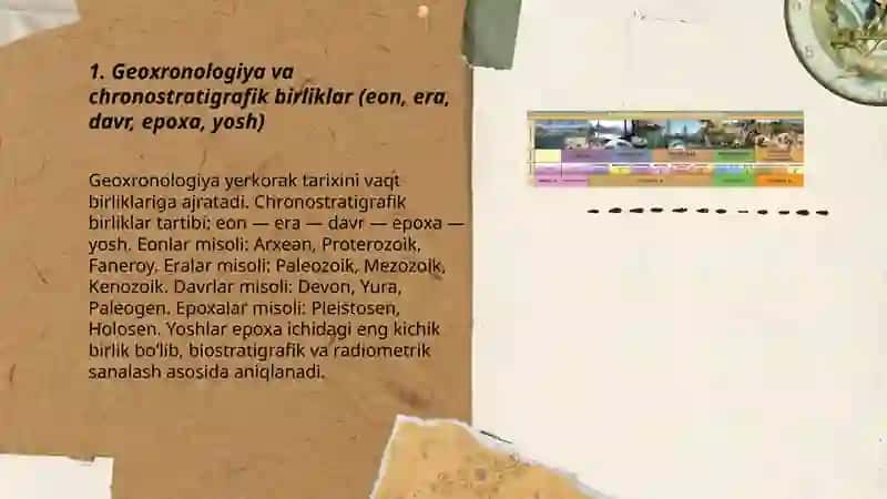 Geoxronologiya. Era va davrlardagi hayotning rivojlanish bosqichlari 3