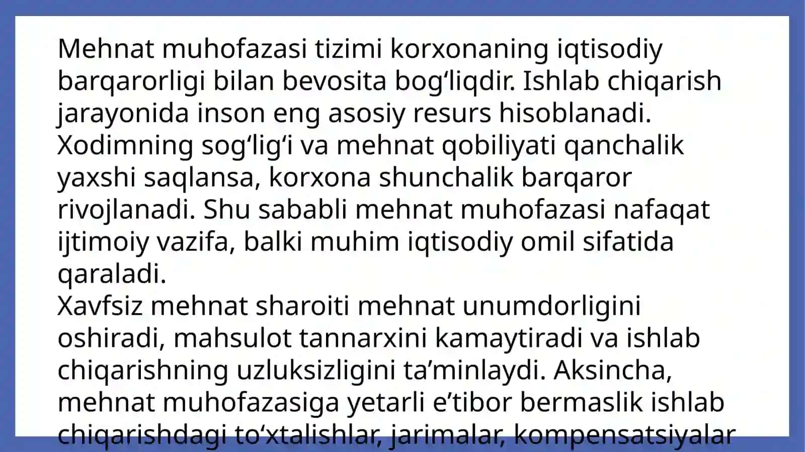 Mehnat Muhofazasining umumiy iqtisodiy masalari. 3