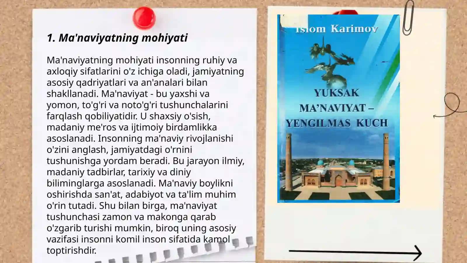 Islom Karimovning "Yuksak ma'naviyat-yengilmas kuch" asari 3
