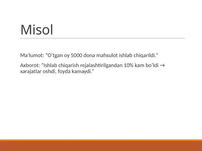Axborotlarni boshqarish, axborot tizimlari va ma'lumotlar tahlili 3