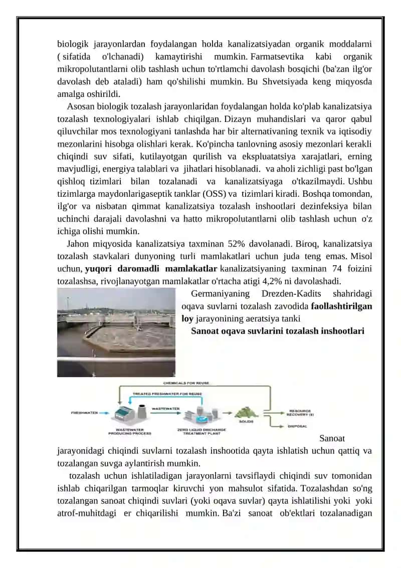 Oqava suvlarni tozalashning ilg’or texnologiyalari 3