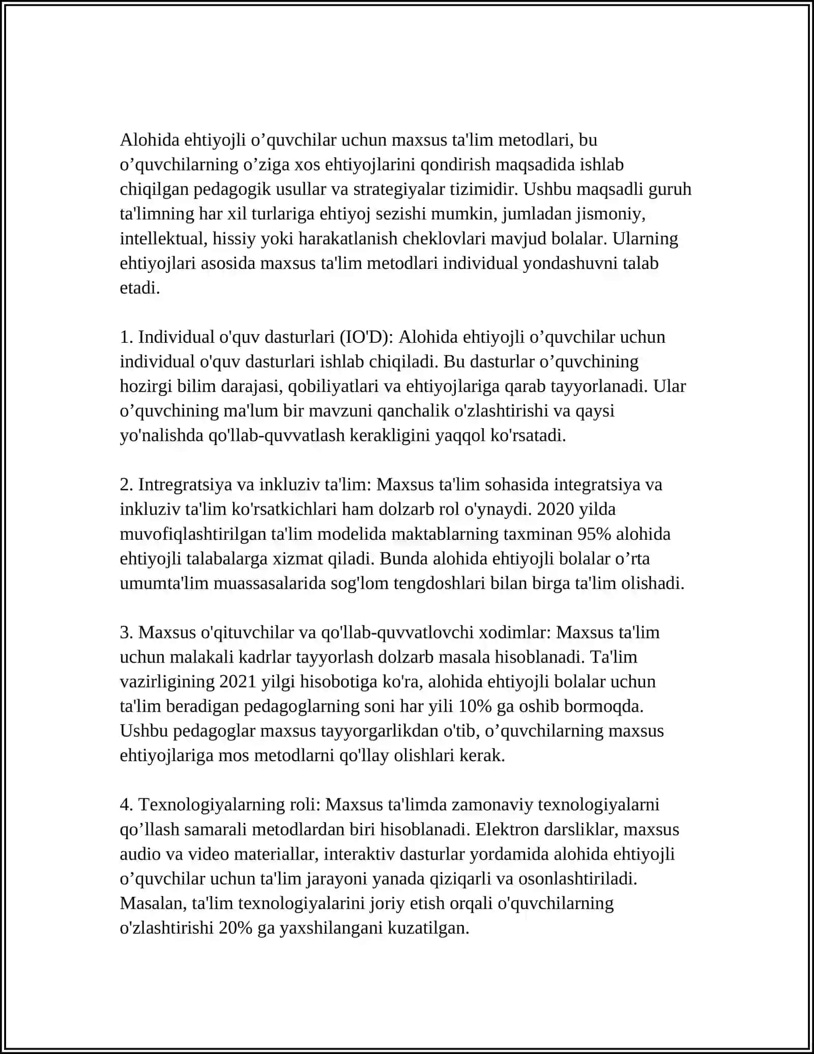Alohida ehtiyojli o’quvchilarning bilish faolligini taraqqiy ettirishda guruh tarbiyachisining vazifasi 3