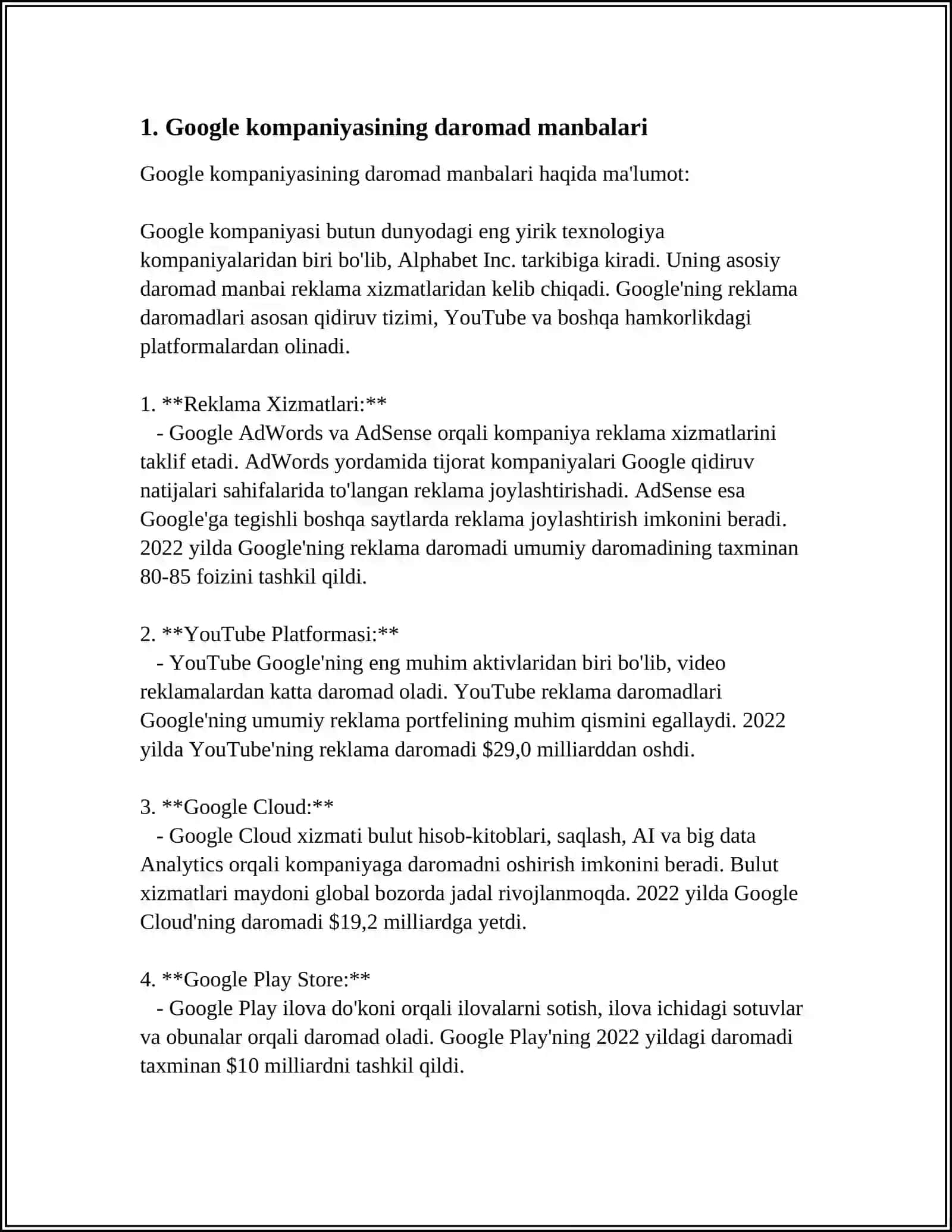 GOOGLE KAMPANIYASING MOLIYAVIY TAXLILI 3