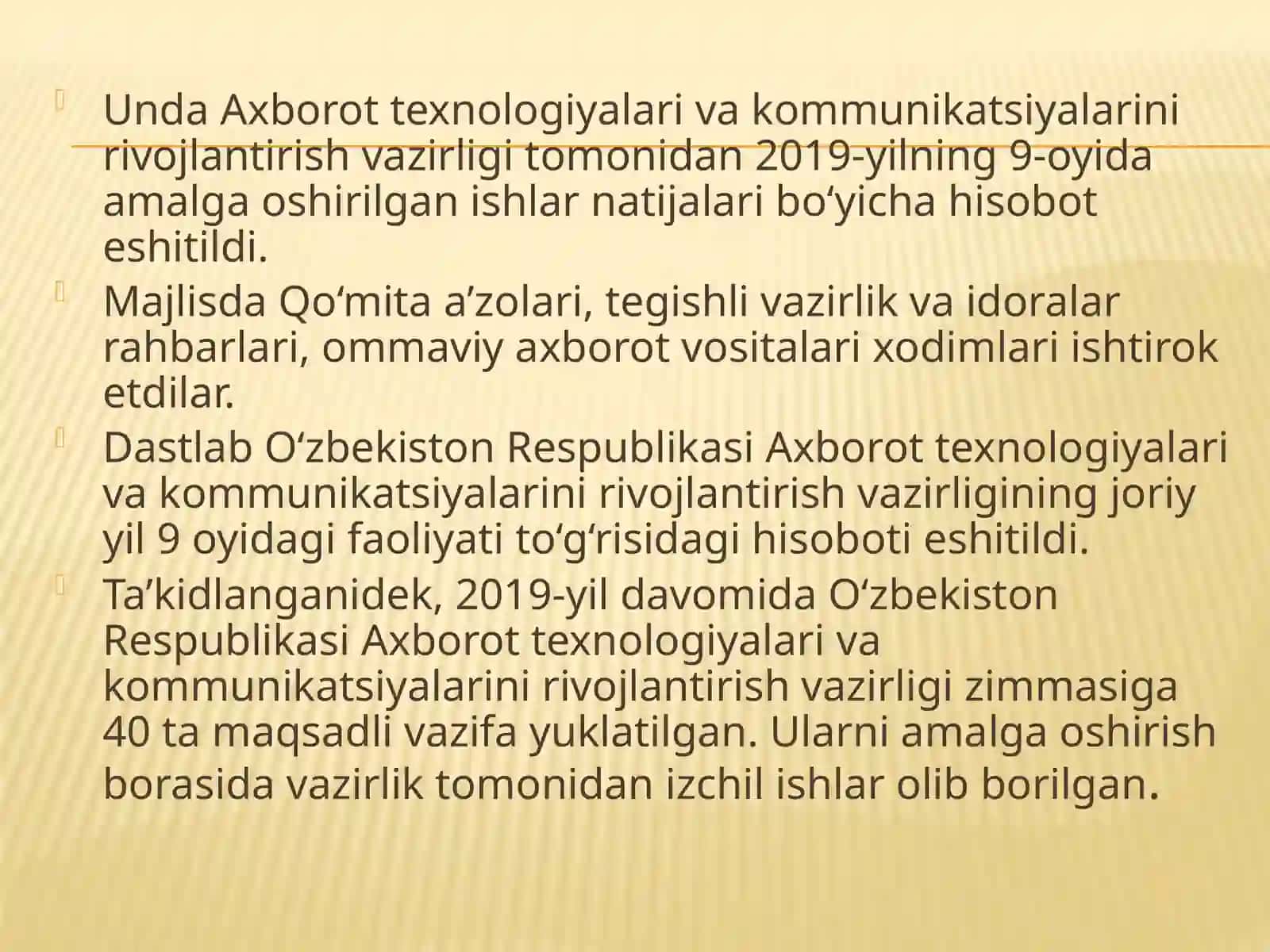 Axborot texnologiyalarining O`ZBEKISTONDAGI RIVOJLANISHI 3