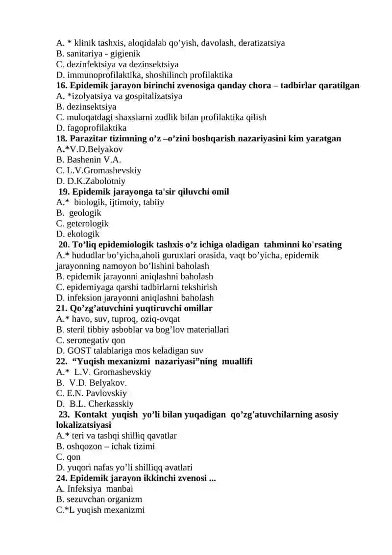 Epidemiologiya fanidan test 3
