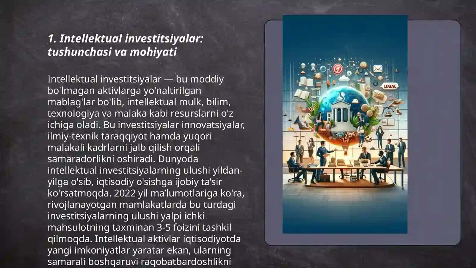 Intellektual investitsiyalarning iqtisodiyotni rivojlantirishdagi ahamiyati 3