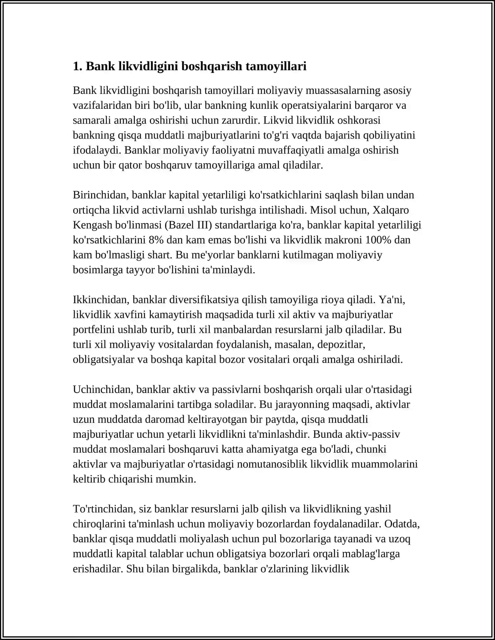 BANK LIKVIDLIGINI BOSHQARISH 3