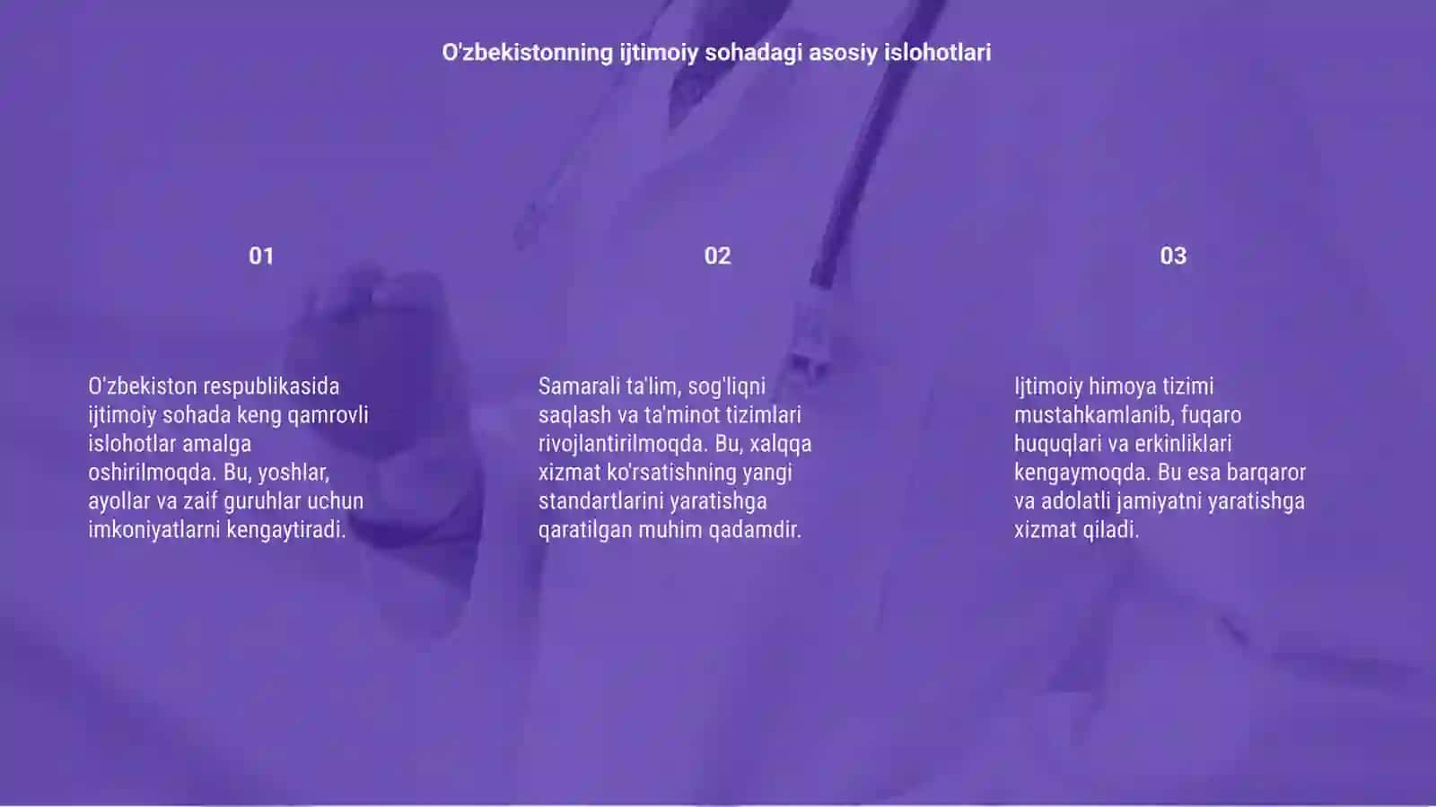 O'zbekistonning ijtimoiy sohada keng qamrovli islohotlar 3