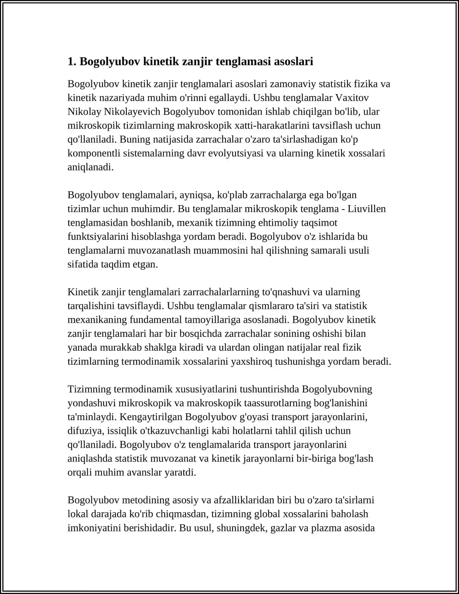 BOGOLYUBOVNING KINETIK ZANJIR TENGLAMASI 3