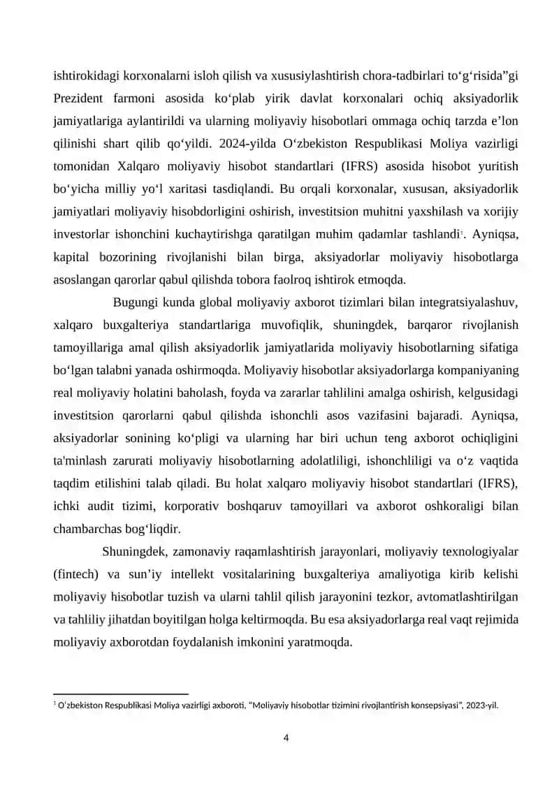Aksiyadorlik korxonasining iqtisodiyotdagi o‘rni 3