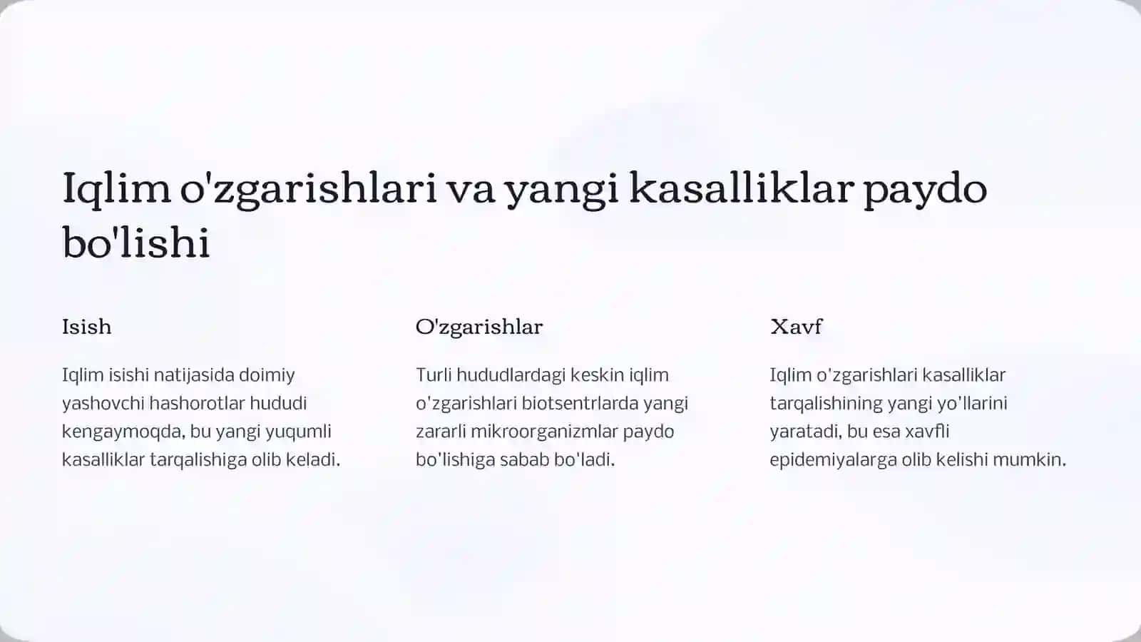 Yuqumli kasalliklar tarqalishining ekologiyaga tarqalishi 3